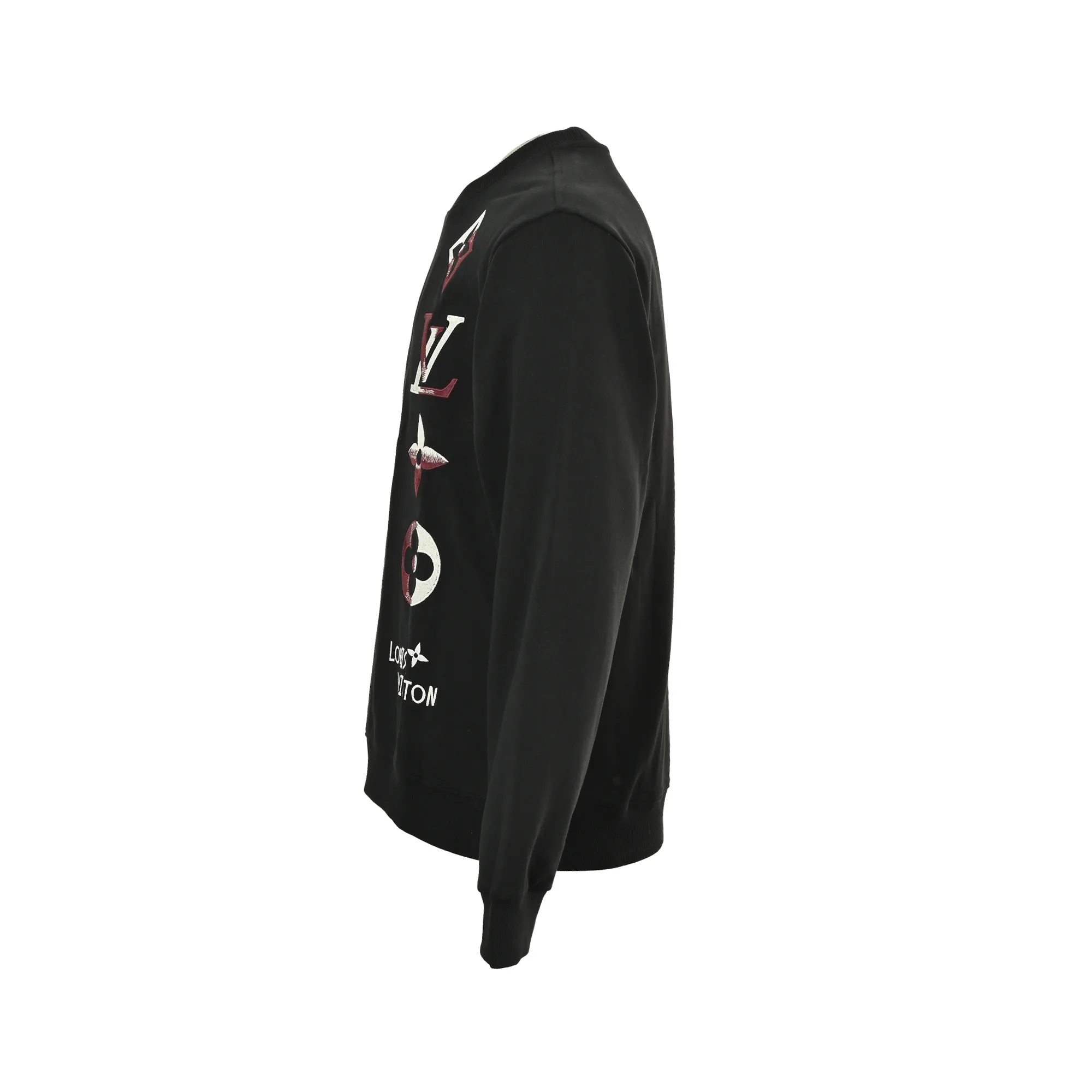 Louis Vuitton/Louis Vuitton 25Fw contrasting color four-flower embroidery crew neck sweatshirt